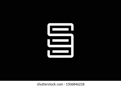 Outstanding professional elegant trendy awesome artistic black and white color SE ES initial based Alphabet icon logo.
