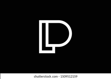 Outstanding professional elegant trendy awesome artistic black and white color P LP PL LD DL initial based Alphabet icon logo.