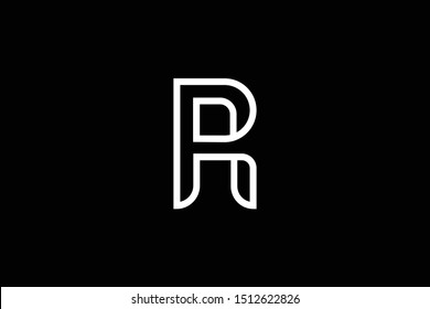Outstanding professional elegant trendy awesome artistic black and white color R RR RP PR initial based Alphabet icon logo.
