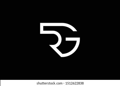 Outstanding professional elegant trendy awesome artistic black and white color RG GR initial based Alphabet icon logo.