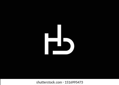 Outstanding professional elegant trendy awesome artistic black and white color HB BH initial based Alphabet icon logo.