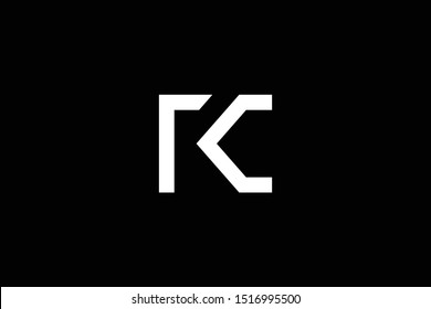 Outstanding professional elegant trendy awesome artistic black and white color RC CR initial based Alphabet icon logo.