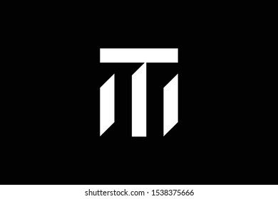 Outstanding professional elegant trendy awesome artistic black and white color MT TM initial based Alphabet icon logo.