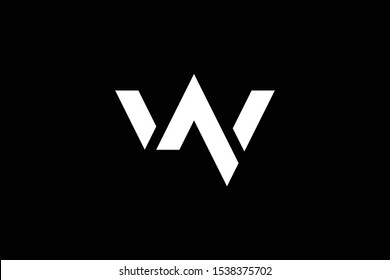 Outstanding professional elegant trendy awesome artistic black and white color W WN NW initial based Alphabet icon logo.