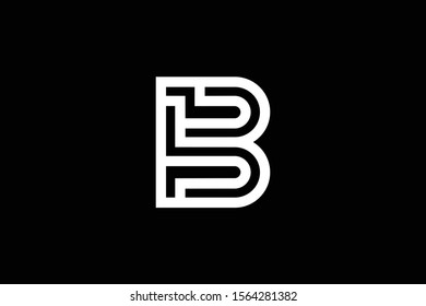 Outstanding professional elegant trendy awesome artistic black and white color B initial based Alphabet icon logo.