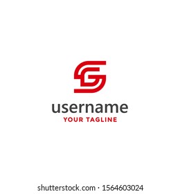 Outstanding professional elegant trendy awesome artistic red and white color GS SG initial based Alphabet icon logo.