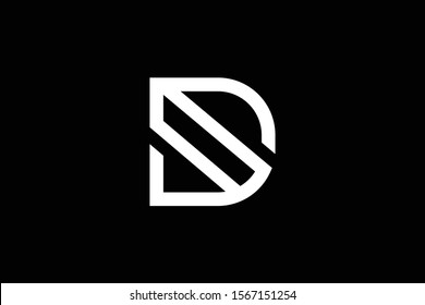 Outstanding professional elegant trendy awesome artistic black and white color D initial based Alphabet icon logo.