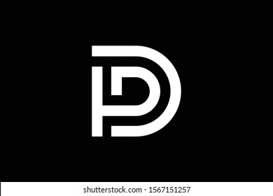 Outstanding professional elegant trendy awesome artistic black and white color D initial based Alphabet icon logo.