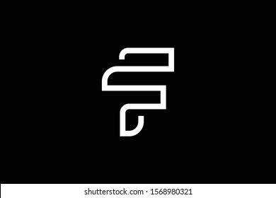 Outstanding professional elegant trendy awesome artistic black and white color F FF initial based Alphabet icon logo.