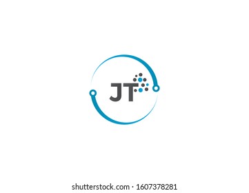 Outstanding professional elegant trendy awesome JT initial based Alphabet icon logo.abstract clean technology modern lines JT logo letter design concept