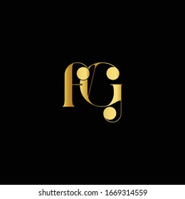 Outstanding professional elegant trendy awesome artistic black and white color GF FG GC CG initial based Alphabet icon logo.
