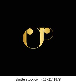 Outstanding professional elegant trendy awesome artistic black and Gold color PO OP PD DP initial based Alphabet icon logo.
