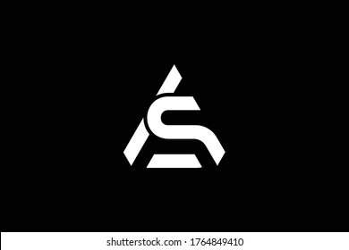 Outstanding professional elegant trendy awesome artistic black and white color AS SA initial based Alphabet icon logo.