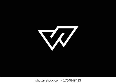 Outstanding professional elegant trendy awesome artistic black and white color W WW WS SW initial based Alphabet icon logo.