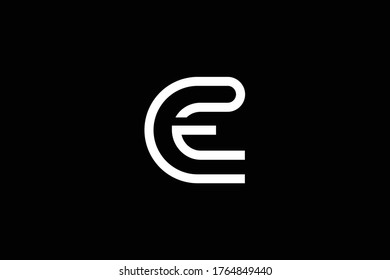 Outstanding professional elegant trendy awesome artistic black and white color E EE CE EC initial based Alphabet icon logo.