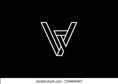 Outstanding professional elegant trendy awesome artistic black and white color V VV VD DV initial based Alphabet icon logo.