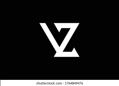 Outstanding professional elegant trendy awesome artistic black and white color VZ ZV initial based Alphabet icon logo.