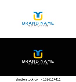 Outstanding professional elegant trendy awesome artistic black and white color TU UT initial based Alphabet icon logo.