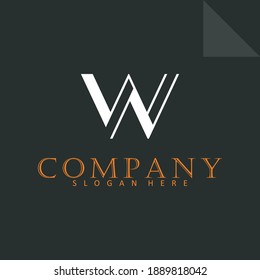 Outstanding professional elegant trendy awesome artistic black and white color W AW WA initial based Alphabet icon logo.
