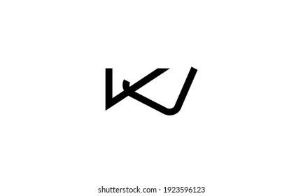 Outstanding professional elegant trendy awesome artistic black and white color JK KJ initial based Alphabet icon logo.