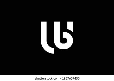 Excelente profesional elegante elegante moda impresionante artístico color blanco y negro UB BU inicial basado en el logotipo del icono Alphabet.