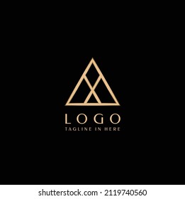 Outstanding professional elegant trendy awesome artistic gold luxury color AX XA initial based Alphabet icon logo