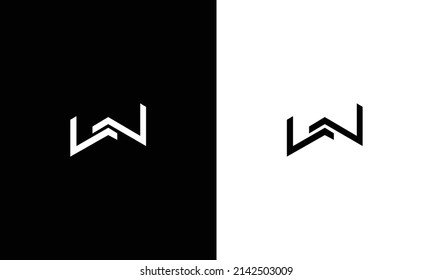 Outstanding professional elegant trendy awesome artistic black and white color LW initial based Alphabet icon logo.