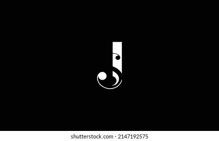 Hervorragende professionelle elegante Trend-fantastische künstlerische schwarz-weiß Farbe JS SJ Initial-basierte Alphabet Symbol-Logo.