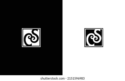 Outstanding professional elegant trendy awesome artistic black and white color CS initial based Alphabet icon logo.