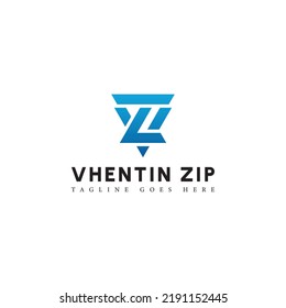 Outstanding professional elegant trendy awesome artistic black and white color VZ ZV initial based Alphabet icon logo.