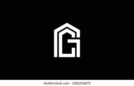 Outstanding professional elegant trendy awesome artistic black and white color GC initial based Alphabet icon logo.