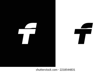 Outstanding professional elegant trendy awesome artistic black and white color F FT TF initial based Alphabet icon logo.