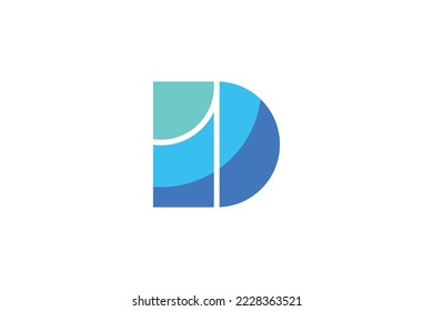 Outstanding professional elegant trendy awesome artistic Blue and white color iD Or Di initial based Alphabet icon logo.