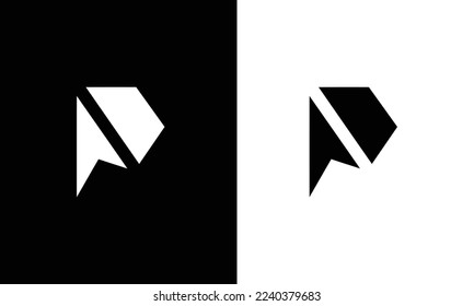 Outstanding professional elegant trendy awesome artistic black and white color P initial based Alphabet icon logo.