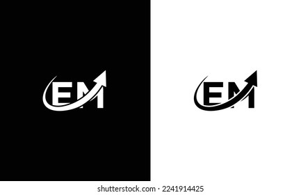 Outstanding professional elegant trendy awesome artistic black and white color EM initial based Alphabet icon logo.