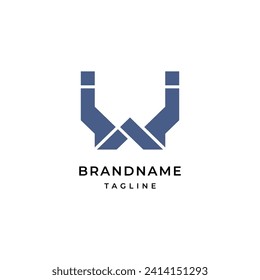 Outstanding professional elegant trendy awesome artistic color W. Initial based Alphabet icon logo.