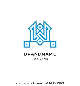 Outstanding professional elegant trendy awesome artistic color W. Initial based Alphabet icon logo.