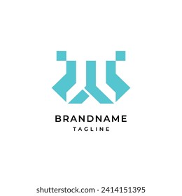 Outstanding professional elegant trendy awesome artistic color W. Initial based Alphabet icon logo.