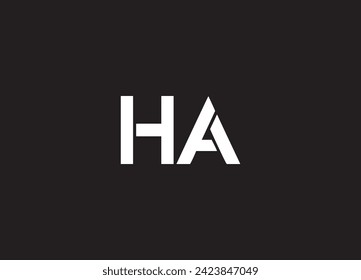 Outstanding professional elegant trendy awesome artistic black and white color HA AH initial based