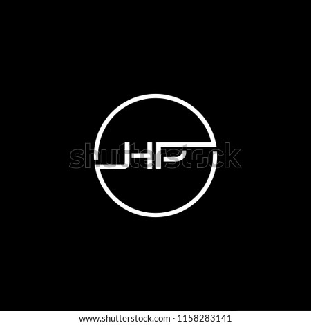 Outstanding professional elegant trendy awesome artistic black and white color HP PH initial based Alphabet icon logo.