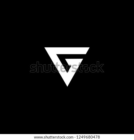Outstanding professional elegant trendy awesome artistic black and white color G VG GV initial based Alphabet icon logo.