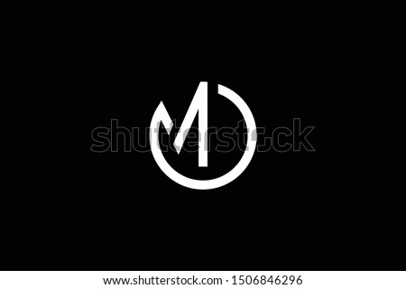 Outstanding professional elegant trendy awesome artistic black and white color OM MO initial based Alphabet icon logo. Foto stock © 
