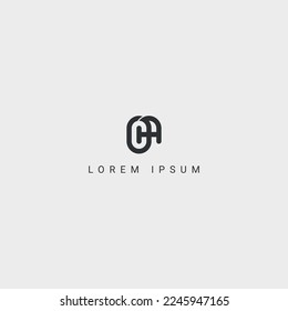Outstanding professional letter CH HC logo design black and white color initial based Monogram icon
