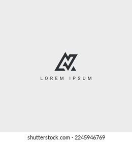 Outstanding professional letter AN NA logo design black and white color initial based Monogram icon.