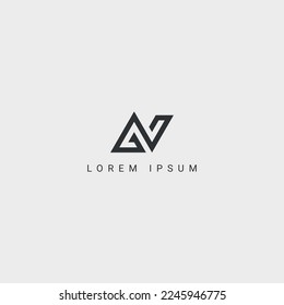 Outstanding professional letter AN NA logo design black and white color initial based Monogram icon.