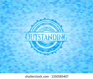 Outstanding realistic light blue mosaic emblem