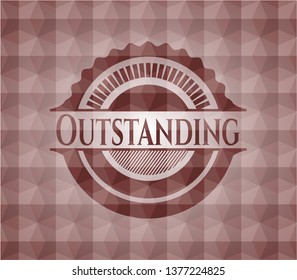 Outstanding red seamless geometric emblem.