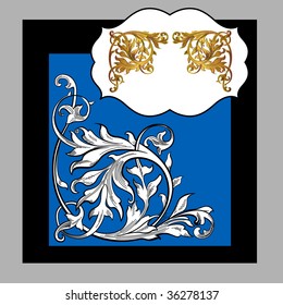 outstanding rendering of traditional decorative corner element: NOT AUTOTRACED.
