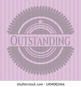 Outstanding retro pink emblem. Vector Illustration. Detailed.