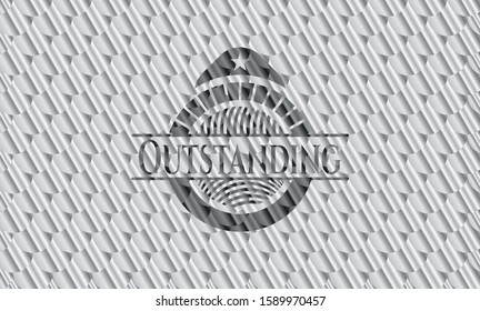 Outstanding silver badge. Scales pattern. Vector Illustration. Detailed.